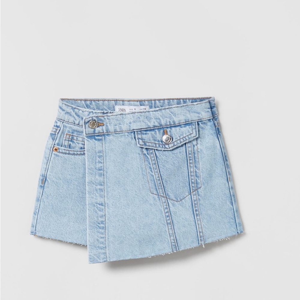 Girls Zara Sky Blue Denim Skirt • Size 8 • New no Tags ✨